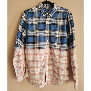 American Eagle Shirt Mens Medium Blue /Burgundy hombre classic button up